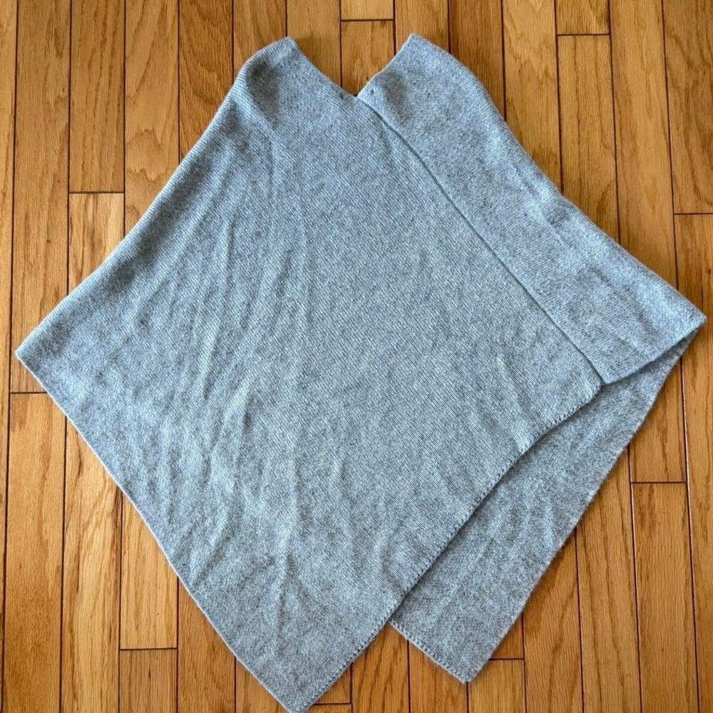 Fratelli Talli Italy Gray Knit Poncho Sweater Asymmetrical Alpaca Wool Blend OS